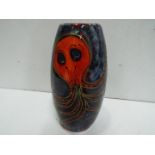 Anita Harris "Octopus" Trial Vase - Hand painted in blues, greens and reds with gold highlights.