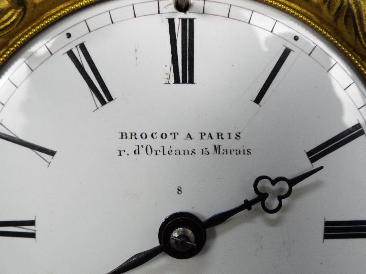 A wood cased mantel clock, marked to the dial Brocot A Paris r. - Image 3 of 8