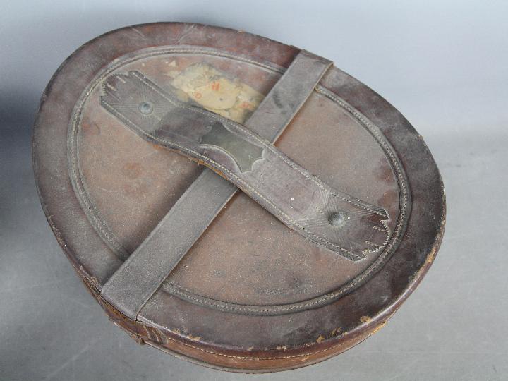 A leather top hat box containing a T Crick, Bury top hat, - Image 7 of 8