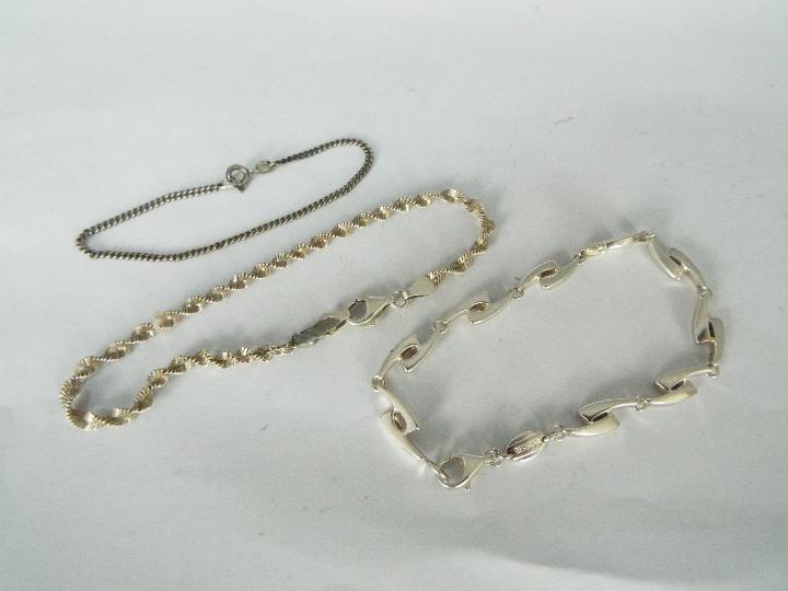 Four Silver bracelets, - Image 2 of 3