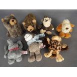 Nici and Gund - five small animals by Nicci comprising an elephant, an owl, a bear,