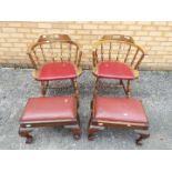 Two smokers bow chairs and similar foots