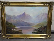 A gilt framed oil on canvas landscape sc