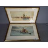 Two framed watercolours of maritime them