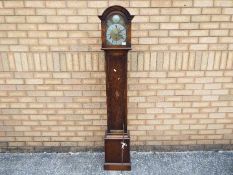 An oak cased grandmother style clock,