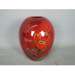 Anita Harris - a Red Rose ceramic vase,