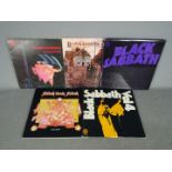 Black Sabbath - Five LP's comprising Black Sabbath (US version) WS 1871, Paranoid 6360 011 (Swirl),