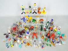 A good collection of coloured glass animals, clowns, creatures etc, Murano and similar.