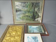 Lot to include a framed pastel landscape, limited edition prints and similar,