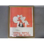 A World War Two (WW2) propaganda poster after George Lacoste marked 'Tittle Tattle Lost the Battle'