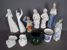 A mixed lot of ceramics to include Nao, Wedgwood, Royal Doulton and similar.