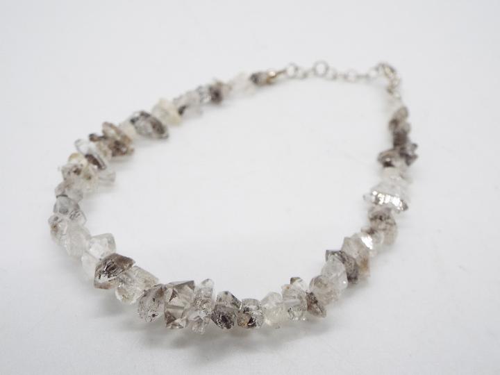 Gemporia - 25ct Herkimer Quartz sterling Silver Nuggets bead bracelet, design RLNV02.7 weight 5. - Image 2 of 4