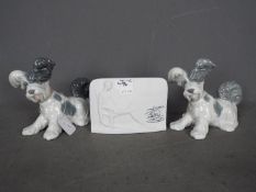 Lladro - Lot to include two Skye Terrier figurines (one dark grey and one light grey),