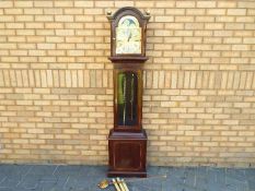 Grandfather Clock in Mahogany, 3 weight with Moon roller.