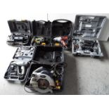 Power Tools - Six cased Items including Drills, Heat Gun, Circular Saw, Etc.