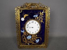 A ceramic and brass easel clock ( a/f ),