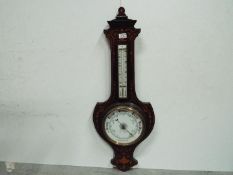 Banjo Neroid Barometer. Inlaid. 85cm Tall.