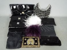 A collection of lady's evening bags, appear generally unused.