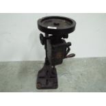 Hand cranked pillar Drill. Vintage. 49cm high.