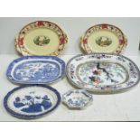 A quantity of meat plates and serving platters to include a 'Vesper' pattern example,