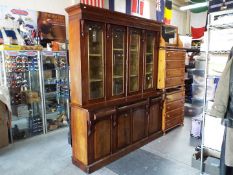 A 19th century mahogany four door library bookcase,