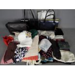 Lot to include handbags, purses, scarves and similar.