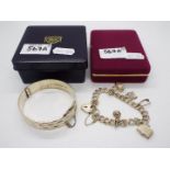 Silver Jewellery - Lot to include a silver, hinged bangle,