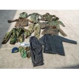 A quantity of activity and outer wear to include camouflage clothing, Barbour jackets and similar.