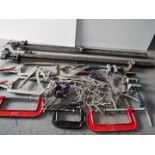 Clamps, Quantity, related tools. The longest is 126cm.