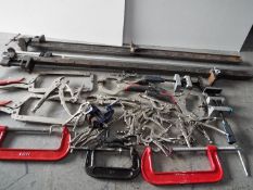 Clamps, Quantity, related tools. The longest is 126cm.