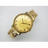 A gentleman's early 1970s gold plated Omega wristwatch on a gold plated Fixoflex band,