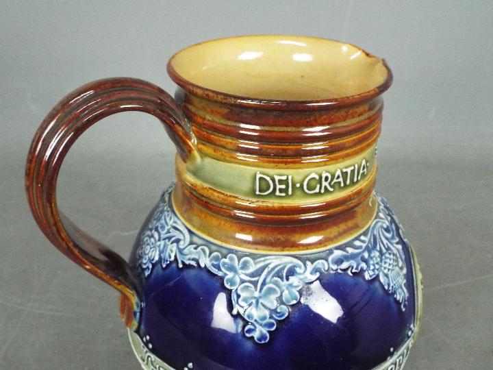 A Doulton Lambeth glazed stoneware jug commemorating the Diamond Jubilee of Queen Victoria with - Image 6 of 6