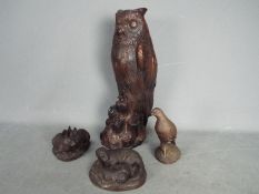 Three cold cast bronze figurines,
