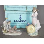 Lladro - Two boxed figurines comprising # 5716 Land Of The Giants and # 5399 Time To Rest,