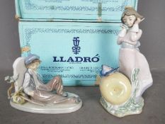 Lladro - Two boxed figurines comprising # 5716 Land Of The Giants and # 5399 Time To Rest,