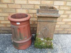 Two chimney pots, the largest approximately 62 cm (h).