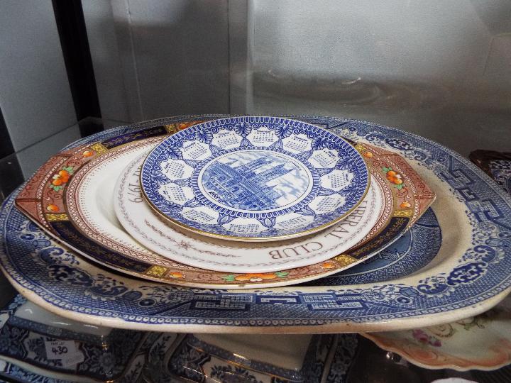 Blue and White table ware - a mixed lot of ceramics to include a meat plate, - Image 2 of 3