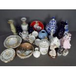 A mixed lot to include Cloclough tea ware, Oriental vases, Sylvac poodle,