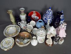 A mixed lot to include Cloclough tea ware, Oriental vases, Sylvac poodle,