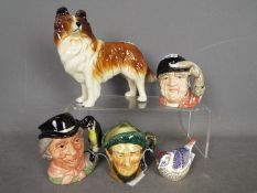 Royal Doulton and Royal Crown Derby - three Royal Doulton character jugs,