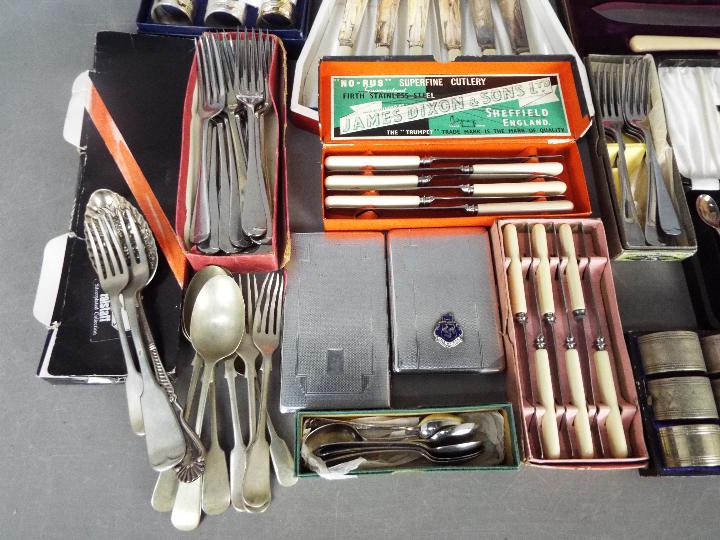 A quantity of plated and stainless flatware including cased and boxed sets, - Image 2 of 5
