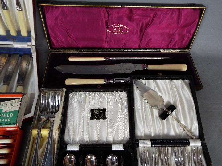 A quantity of plated and stainless flatware including cased and boxed sets, - Image 4 of 5