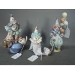 Lladro - Three Lladro clown figurines comprising # 5811 Littlest Clown,