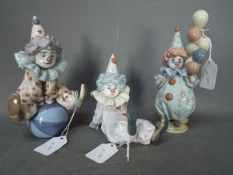 Lladro - Three Lladro clown figurines comprising # 5811 Littlest Clown,