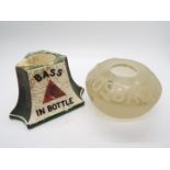 An early 20th century advertising match holder / striker for 'Bass In Bottle' by Mintons and a