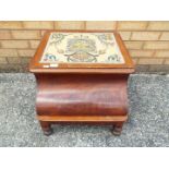 A good quality box commode with tapestry top, approximately 42 cm x 49 cm x 52 cm.