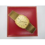 Omega - An 18ct gold cased Omega De Ville wristwatch on 18ct gold,