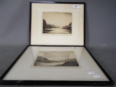 Two framed etchings after Harold Thornton (1892-1958) from the 'In The Trossachs' series comprising