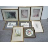 Three prints after Sir William Russell Flint and a small quantity of other prints and similar,