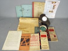 A World War Two (WW2) Warden's Gas Mask marked S G & Co Ltd Oct 1939 and a collection of original